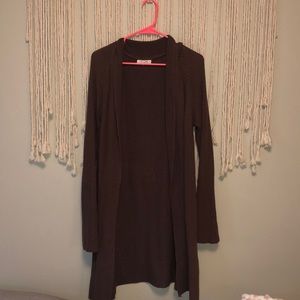 Long brown cardigan
